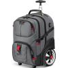 image:imageMATEIN Rolling Laptop Bag with Larger Wheels 17 Inch Roller Back Packs with Anti Theft Lock amp USB Charging Port for Adults Men Heavy Duty Rolling Large Carry On Luggage for Office Work Travel GreyGrey