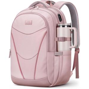 image:imageMATEIN HER Work Laptop Backpack for Women with Lunch Compartment Water Resistant Work Backpack for Office Commute with USB C Port amp RFID PocketTSA Travel Personal Item Bag Fits 173 Computer Pink