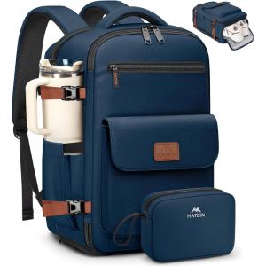 image:imageMATEIN Personal Item Backpack 18x14x8 with Shoe Compartment TSA Approved Underseat Bag for Frontier Airline with Water Bottle Holder Lightweight Travel Backpack for Women Men Fit 156 Laptops GreenBlue