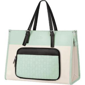 image:imageMATEIN Professional Laptop Tote with Leakproof Lunch Compartment 156 Inch Commuterchic Briefcase Large Office Accessories Tote Multifunctional Shoulder Bag for Teacher Hospital Work amp CommutePale Green