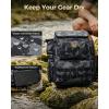 image:imageMATEIN Pro Fishing Backpack with 4 Tackle Boxes amp Rod Holders Water Resistant Tackle Backpack 3600 with Knife and Gripper Side Storage amp Cooler Compartment Fishing Gifts for Men CamoBlack Camouflage