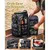 image:imageMATEIN Pro Fishing Backpack with 4 Tackle Boxes amp Rod Holders Water Resistant Tackle Backpack 3600 with Knife and Gripper Side Storage amp Cooler Compartment Fishing Gifts for Men CamoBlack Camouflage