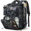 image:imageMATEIN Pro Fishing Backpack with 4 Tackle Boxes amp Rod Holders Water Resistant Tackle Backpack 3600 with Knife and Gripper Side Storage amp Cooler Compartment Fishing Gifts for Men CamoBlack Camouflage