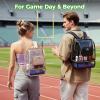 image:imageMATEIN CLASSIC TPU Clear Backpack Stadium Approved DualLayer Clear Stadium Bag 12612 with RFID Wristlet Pouch Thick Transparent Backpack with Insulated Can Sleeves for Game Day Sports FestivalBrown