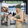 image:imageMATEIN CLASSIC TPU Clear Backpack Stadium Approved DualLayer Clear Stadium Bag 12612 with RFID Wristlet Pouch Thick Transparent Backpack with Insulated Can Sleeves for Game Day Sports FestivalBrown
