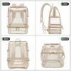 image:imageMATEIN CLASSIC TPU Clear Backpack Stadium Approved DualLayer Clear Stadium Bag 12612 with RFID Wristlet Pouch Thick Transparent Backpack with Insulated Can Sleeves for Game Day Sports FestivalBrown