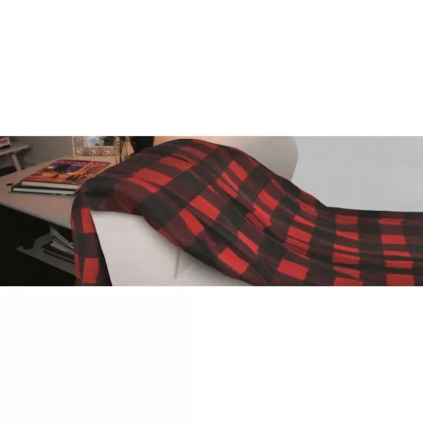 Biddeford Blankets Microplush Electric Heated Throw Blanket with Adjustable Heat Settings and Auto ShutOff Timer Machine Washable Digital Controller Throw GreyBlackRed Buffalo Plaid