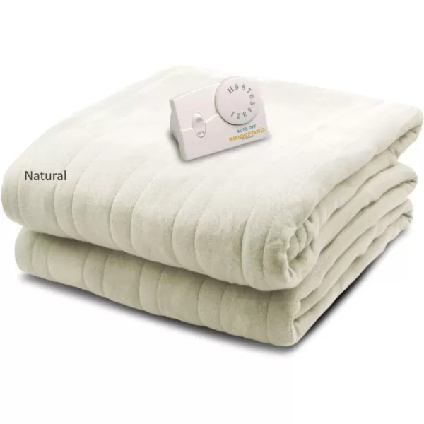 BIDDEFORD BLANKETS Comfort Knit Electric Heated Blanket with Analog Controller Twin NaturalTwin Natural