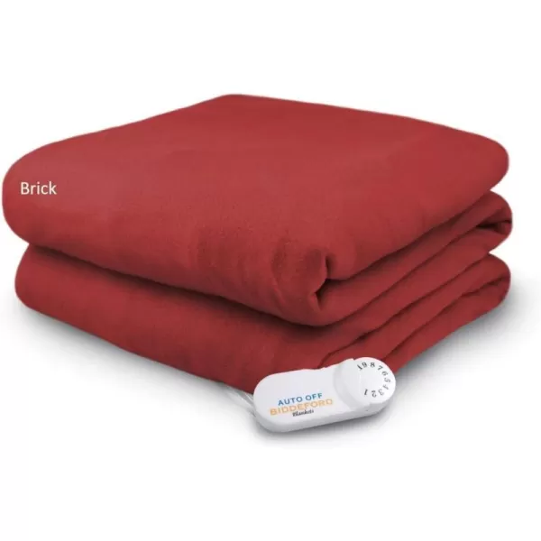 Biddeford Blankets Comfort Knit Heated Blanket with Therapeutic Heat Settings Machine Washable  Perfect for Warm Cozy Nights Analog Controller Throw BrickThrow Brick