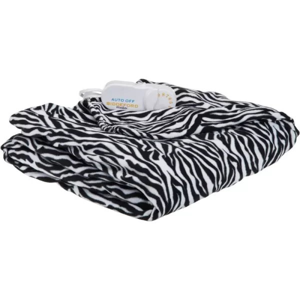 Biddeford Blankets Comfort Knit Heated Blanket with Therapeutic Heat Settings Machine Washable  Perfect for Warm Cozy Nights Analog Controller Throw BrickThrow Zebra Print