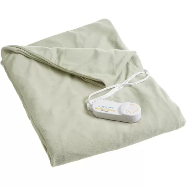 Biddeford Blankets Comfort Knit Heated Blanket with Therapeutic Heat Settings Machine Washable  Perfect for Warm Cozy Nights Analog Controller Throw BrickThrow Sage Green