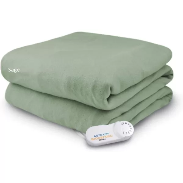 Biddeford Blankets Comfort Knit Heated Blanket with Therapeutic Heat Settings Machine Washable  Perfect for Warm Cozy Nights Analog Controller Throw BrickThrow Sage