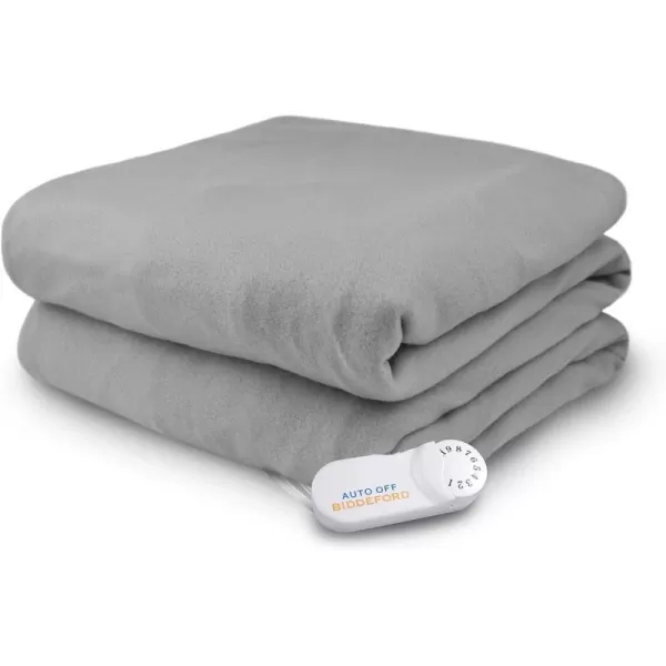 Biddeford Blankets Comfort Knit Heated Blanket with Therapeutic Heat Settings Machine Washable  Perfect for Warm Cozy Nights Analog Controller Throw BrickThrow Grey