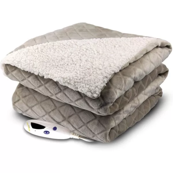 Biddeford Blankets Velour Sherpa Electric Heated Blanket with Digital Controller Throw TaupeBiddeford Blankets Velour Sherpa Electric Heated Blanket with Digital Controller Throw Taupe