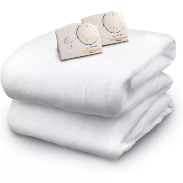 BIDDEFORD BLANKETS Polyester Electric Heated Mattress Pad with Analog Controller King WhiteCalifornia King