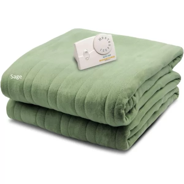 imageBiddeford Blankets Comfort Knit Heated Blanket with Therapeutic Heat Settings Machine Washable Safety Tested ampamp Approved  Perfect for Warm Cozy Nights Analog Controller King GreySage