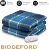 imageBiddeford Blankets Comfort Knit Heated Blanket with Therapeutic Heat Settings Machine Washable  Perfect for Warm Cozy Nights Analog Controller Throw BlackWhite Buffalo CheckBlue Plaid