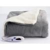 imageBIDDEFORD BLANKETS Velour Sherpa Electric Heated Blanket with Digital Controller Throw Grey