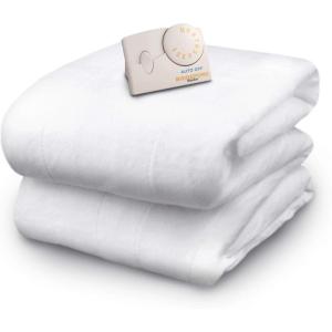 imageBIDDEFORD BLANKETS Polyester Electric Heated Mattress Pad with Analog Controller Twin White
