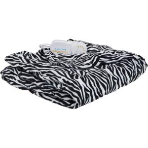 imageBiddeford Blankets Comfort Knit Heated Blanket with Therapeutic Heat Settings Machine Washable  Perfect for Warm Cozy Nights Analog Controller Throw BlackWhite Buffalo CheckZebra Print
