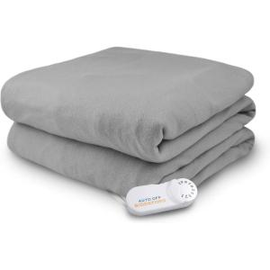 imageBiddeford Blankets Comfort Knit Heated Blanket with Therapeutic Heat Settings Machine Washable  Perfect for Warm Cozy Nights Analog Controller Throw BlackWhite Buffalo CheckGrey
