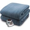 imageBIDDEFORD BLANKETS Micro Plush Electric Heated Blanket with Digital Controller Twin Blue