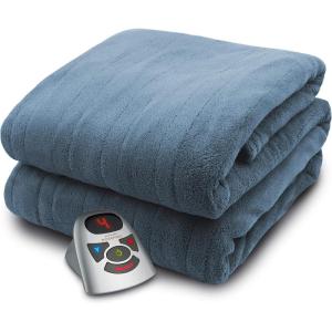 imageBIDDEFORD BLANKETS Micro Plush Electric Heated Blanket with Digital Controller Twin Blue