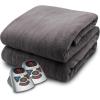 imageBIDDEFORD BLANKETS Micro Plush Electric Heated Blanket with Digital Controller Queen Grey