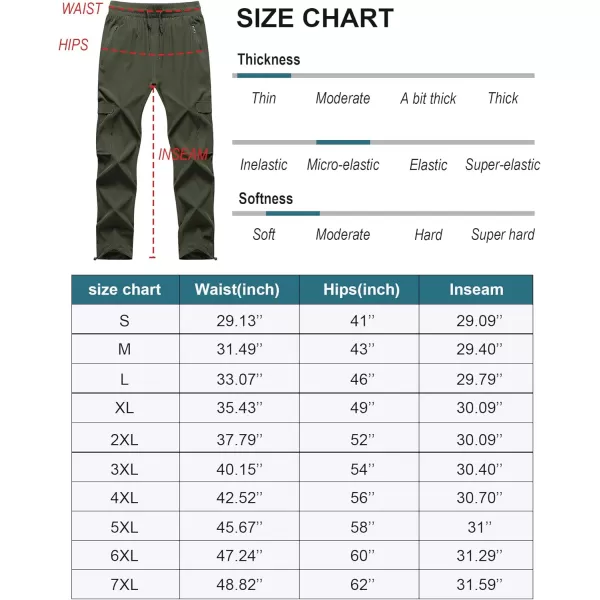 CREATMO US Mens Cargo Hiking Pants Quick Dry Lightweight Golf Athletic Jogger