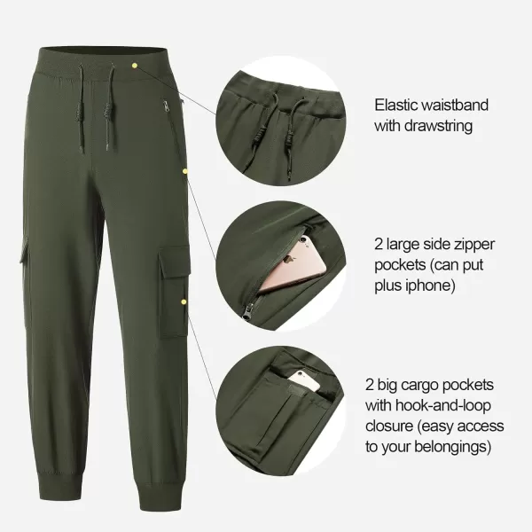 CREATMO US Womens Cargo Hiking Pants Quick Dry Lightweight Athletic Joggers