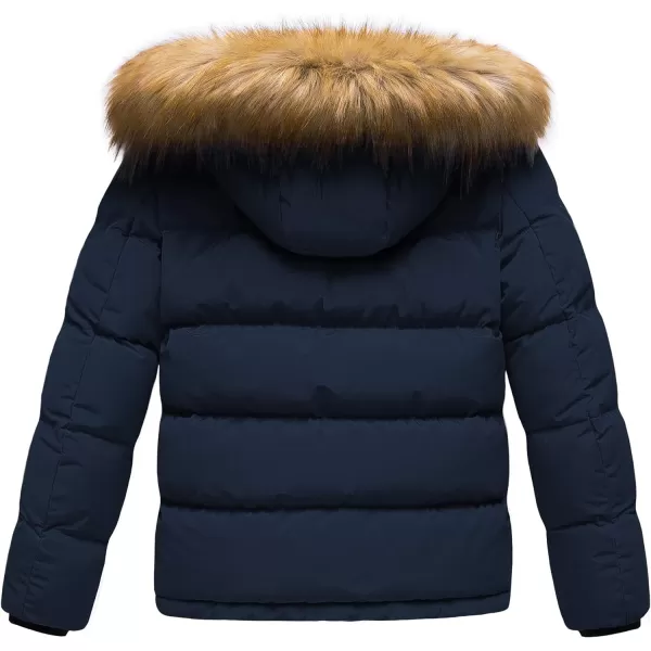 CREATMO US Boys Water Resistant Winter Coats Warm Fleece Lined Outwear Windbreaker Ski JacketNavy