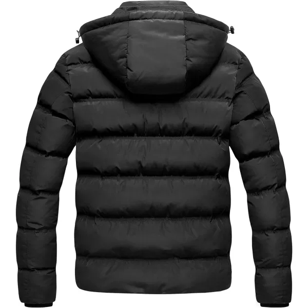 CREATMO US Mens Puffer Jacket Waterproof Winter Parka jacket Warm Thicken Ski CoatBlack