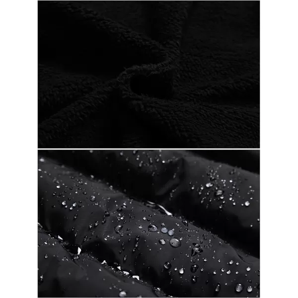 CREATMO US Mens Puffer Jacket Waterproof Winter Parka jacket Warm Thicken Ski CoatBlack Sherpa Lined