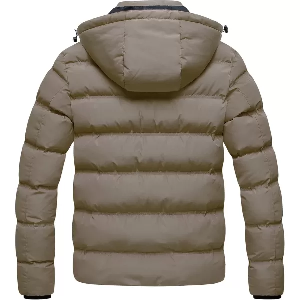 CREATMO US Mens Puffer Jacket Waterproof Winter Parka jacket Warm Thicken Ski CoatBrown