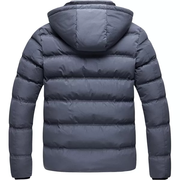 CREATMO US Mens Puffer Jacket Waterproof Winter Parka jacket Warm Thicken Ski CoatDark Gray