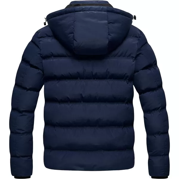 CREATMO US Mens Puffer Jacket Waterproof Winter Parka jacket Warm Thicken Ski CoatNavy Blue