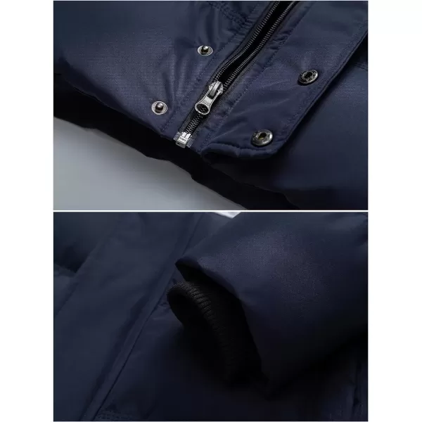 CREATMO US Mens Puffer Jacket Waterproof Winter Parka jacket Warm Thicken Ski CoatRed amp White amp Navy Blue