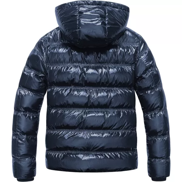 CREATMO US Mens Puffer Jacket Waterproof Winter Parka jacket Warm Thicken Ski CoatShiny Blue