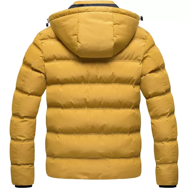 CREATMO US Mens Puffer Jacket Waterproof Winter Parka jacket Warm Thicken Ski CoatYellow