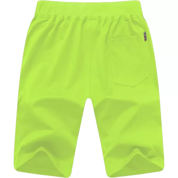 CREATMO US Mens Shorts Zipper Pocket Elastic Waist Stretch Summer Casual BeachFruit Green