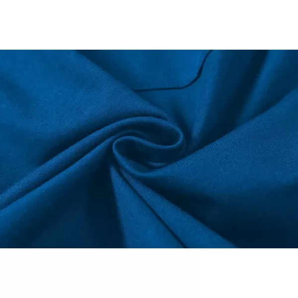 CREATMO US Mens Shorts Zipper Pocket Elastic Waist Stretch Summer Casual BeachSapphire Blue