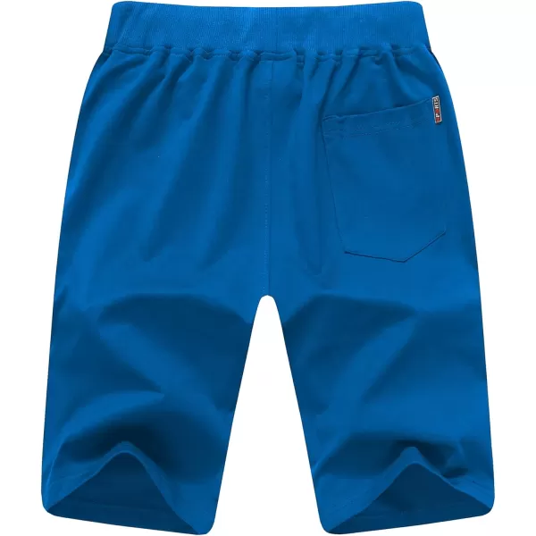 CREATMO US Mens Shorts Zipper Pocket Elastic Waist Stretch Summer Casual BeachSapphire Blue