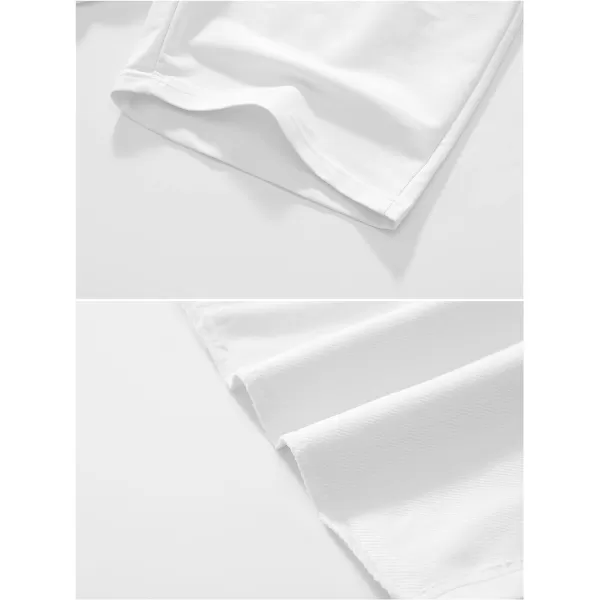 CREATMO US Mens Shorts Zipper Pocket Elastic Waist Stretch Summer Casual BeachWhite