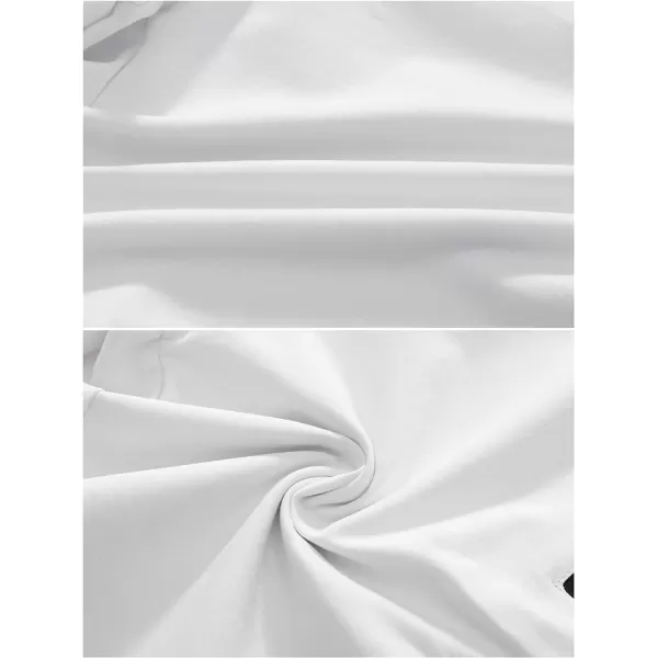 CREATMO US Mens Shorts Zipper Pocket Elastic Waist Stretch Summer Casual BeachWhite