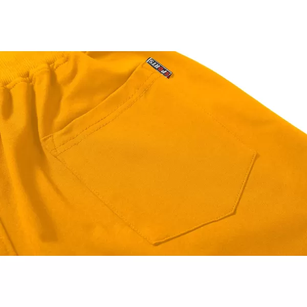CREATMO US Mens Shorts Zipper Pocket Elastic Waist Stretch Summer Casual BeachYellow