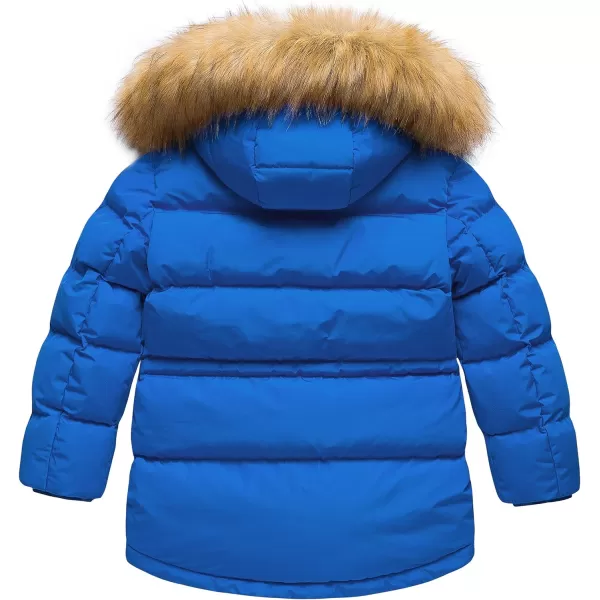CREATMO US Boys Winter Parka Water Resistant Hooded Puffer Fleece Lined Jackets CoatsBlue