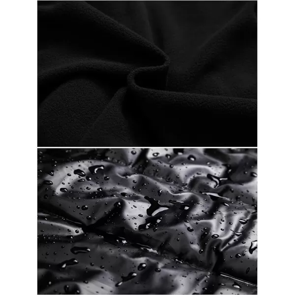 CREATMO US Mens Big and Tall Winter Puffer Jacket Waterproof Bubble Coat Puffy Ski Parka With HoodShiny Black