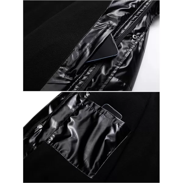 CREATMO US Mens Big and Tall Winter Puffer Jacket Waterproof Bubble Coat Puffy Ski Parka With HoodShiny Black