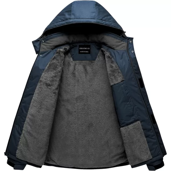 CREATMO US Mens Mountain Waterproof Ski Jacket Snowboard Jacket Windproof Snowboarding Jacket Warm Winter Coat RaincoatNavy Blue