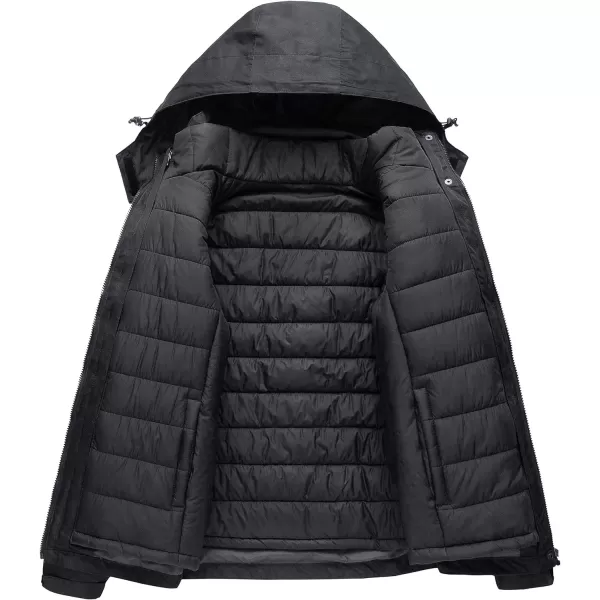 CREATMO US Womens 3 In 1 Waterproof Ski Jacket Windproof Snowboarding Jacket Warm Winter Snow Coat RaincoatBlack